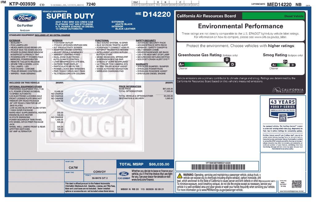 Used 2021 Ford F350 Platinum w/ Tremor Off-Road Package image 6