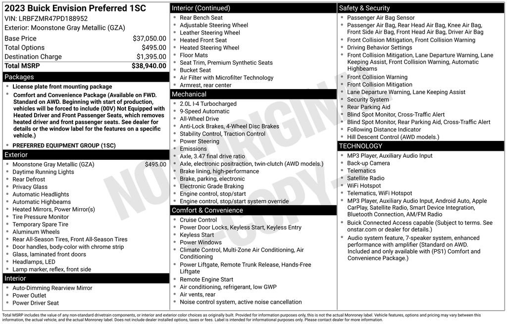 Certified 2023 Buick Envision Preferred AWD/4WD image 21