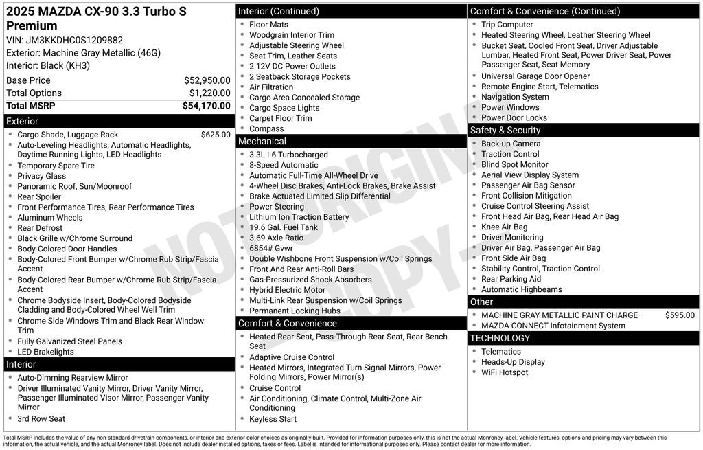 New 2025 MAZDA CX-90 3.3 Turbo S w/ Premium Package image 7