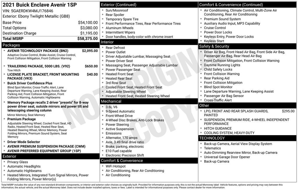 Used 2021 Buick Enclave Avenir w/ Avenir Technology Package image 3