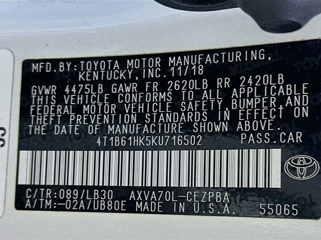 Used 2019 Toyota Camry XSE w/ Navigation Package FWD image 37