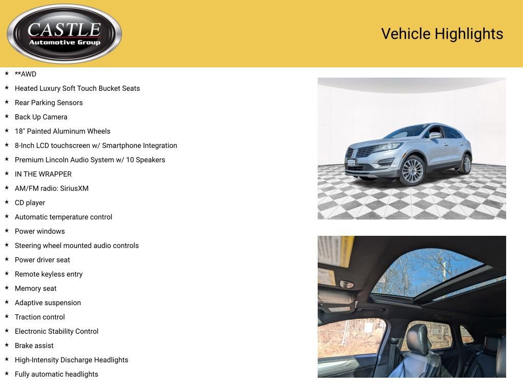 Used 2015 Lincoln MKC AWD w/ Equipment Group 102A Reserve image 4