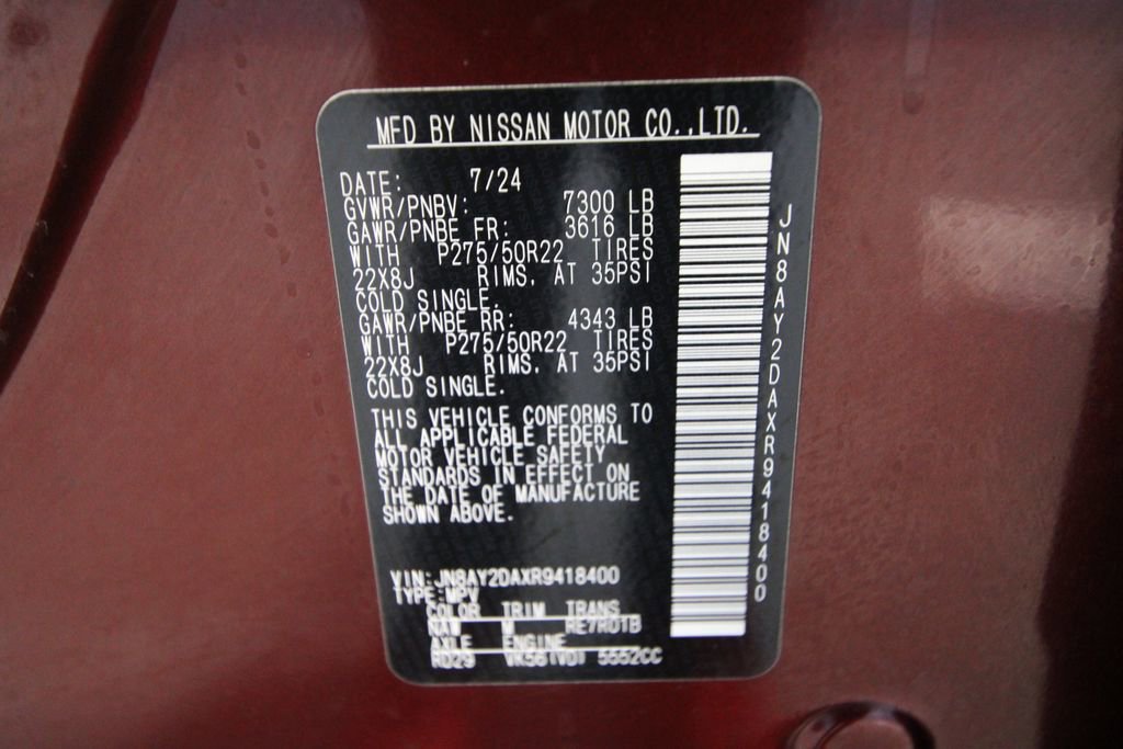 Used 2024 Nissan Armada Platinum w/ Captain's Chairs Package image 50