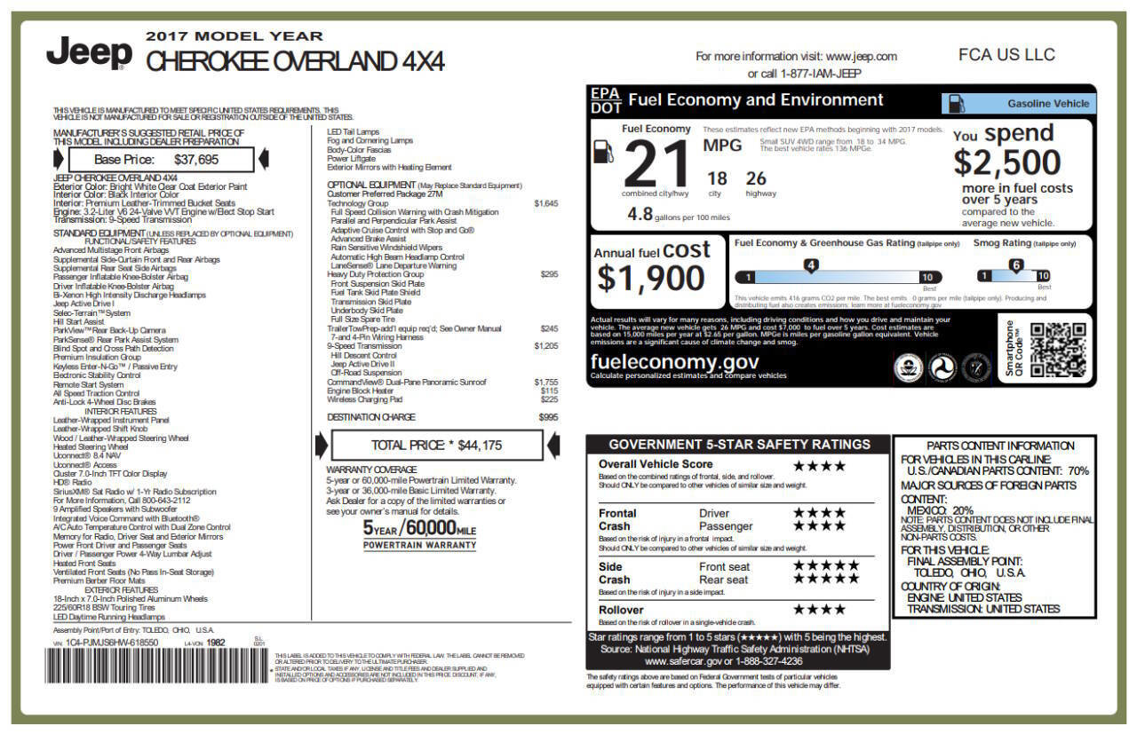 Used 2017 Jeep Cherokee Overland w/ Technology Group image 4