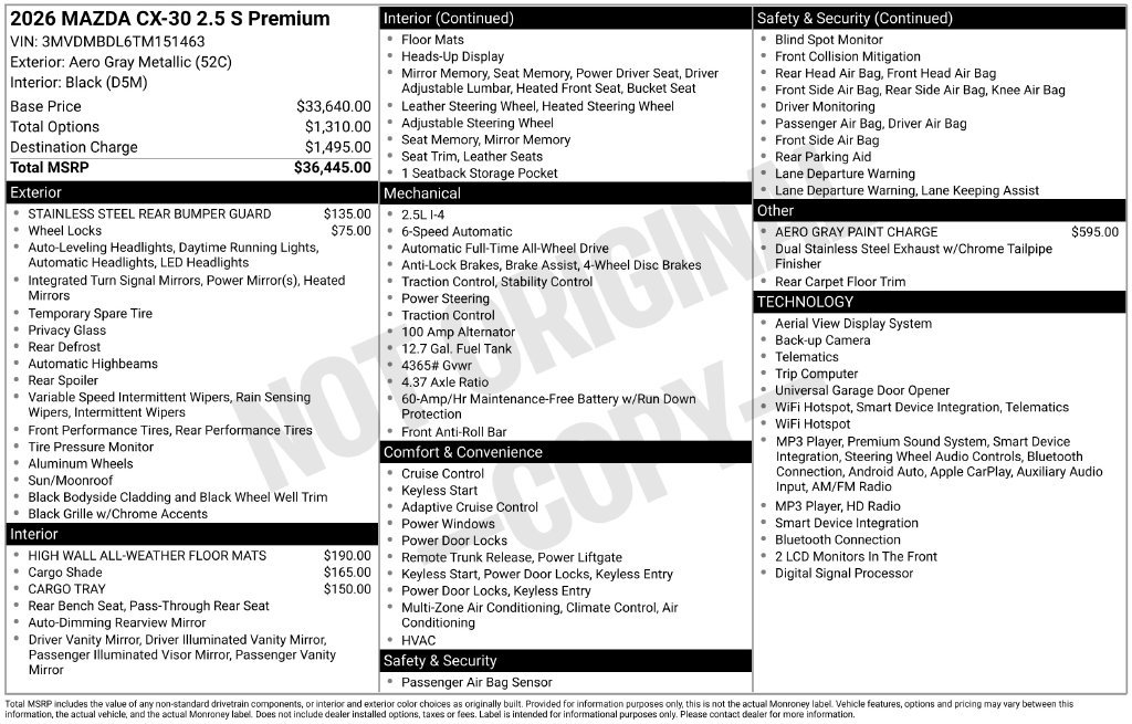 New 2026 MAZDA CX-30 AWD 2.5 S w/ Premium Package image 23