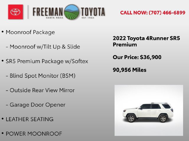Used 2022 Toyota 4Runner SR5 Premium w/ Moonroof Package RWD image 5