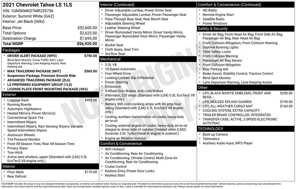 Used 2021 Chevrolet Tahoe LS w/ Driver Alert Package image 38