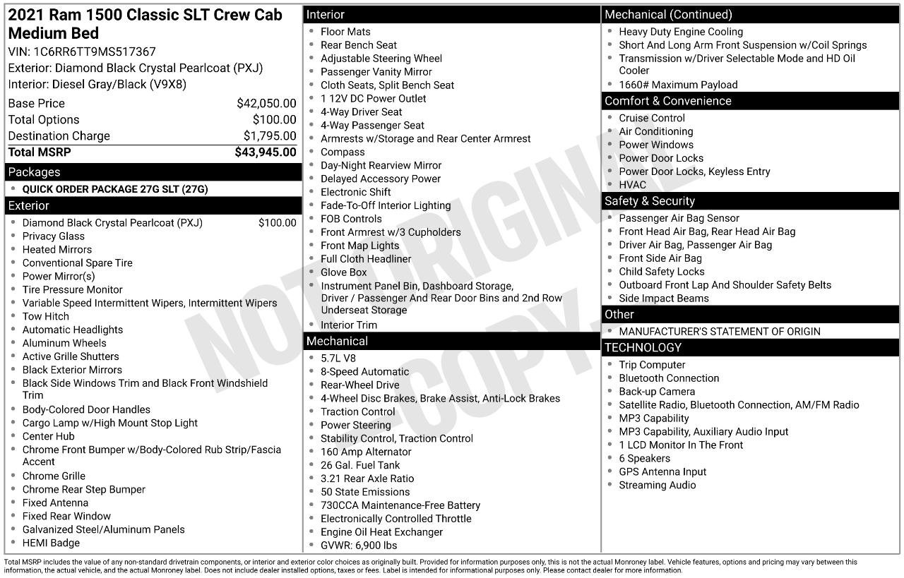Used 2021 RAM 1500 Classic SLT RWD image 40