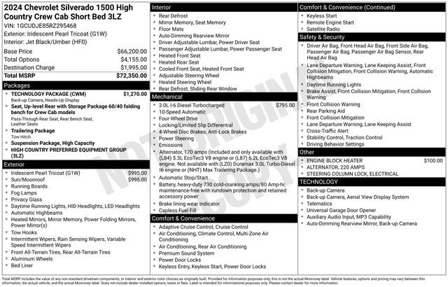 Used 2024 Chevrolet Silverado 1500 High Country w/ Technology Package AWD/4WD image 26