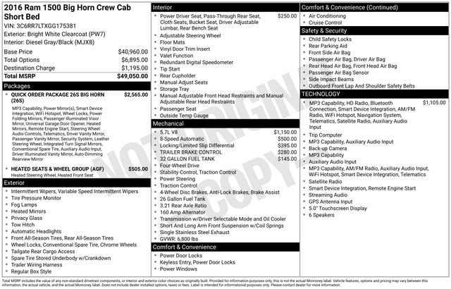 Used 2016 RAM 1500 Big Horn AWD/4WD image 5