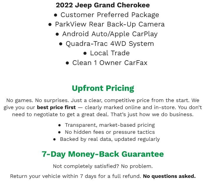 Used 2022 Jeep Grand Cherokee Laredo X AWD/4WD image 2