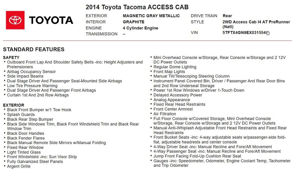 Used 2014 Toyota Tacoma PreRunner RWD image 16