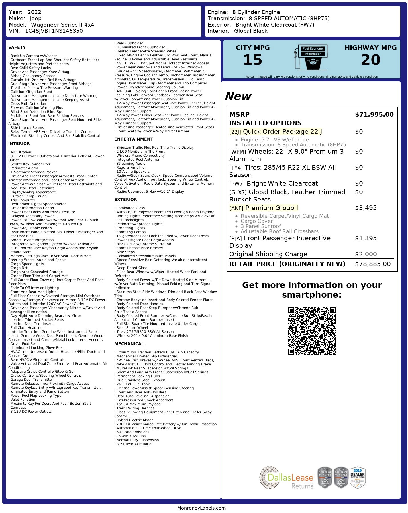 Used 2022 Jeep Wagoneer Series II w/ Premium Group I image 2