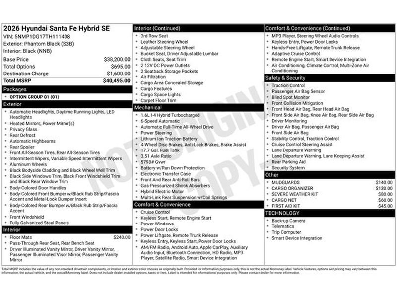 New 2026 Hyundai Santa Fe SE AWD/4WD image 22
