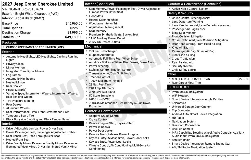 New 2027 Jeep Grand Cherokee Limited AWD/4WD image 5