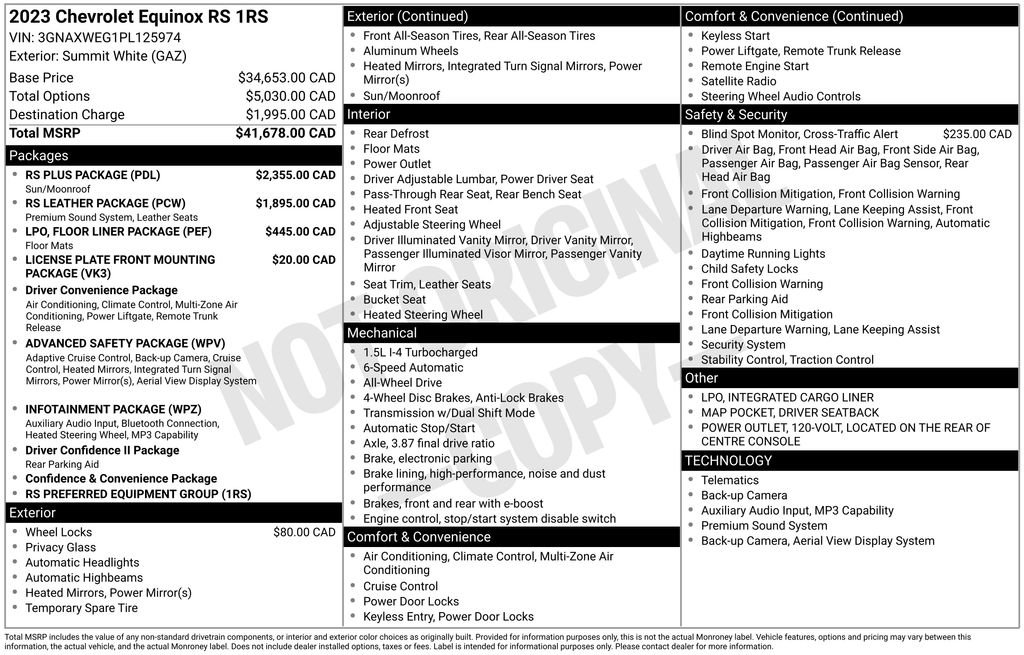 Used 2023 Chevrolet Equinox RS w/ RS Plus Package AWD/4WD image 2