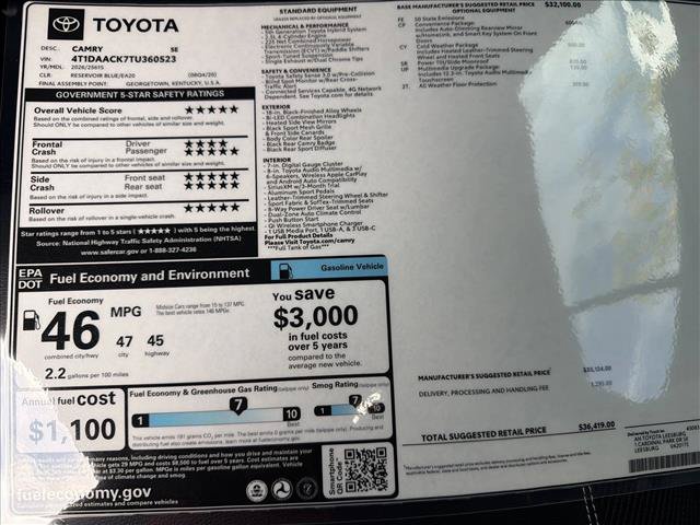 New 2026 Toyota Camry SE w/ Multimedia Upgrade Package FWD image 25