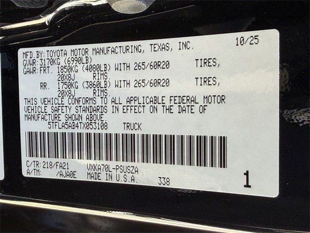 New 2026 Toyota Tundra SR5 RWD image 26