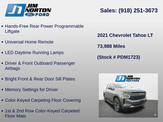 Used 2021 Chevrolet Tahoe LT w/ Rear Media and Nav Package RWD image 16