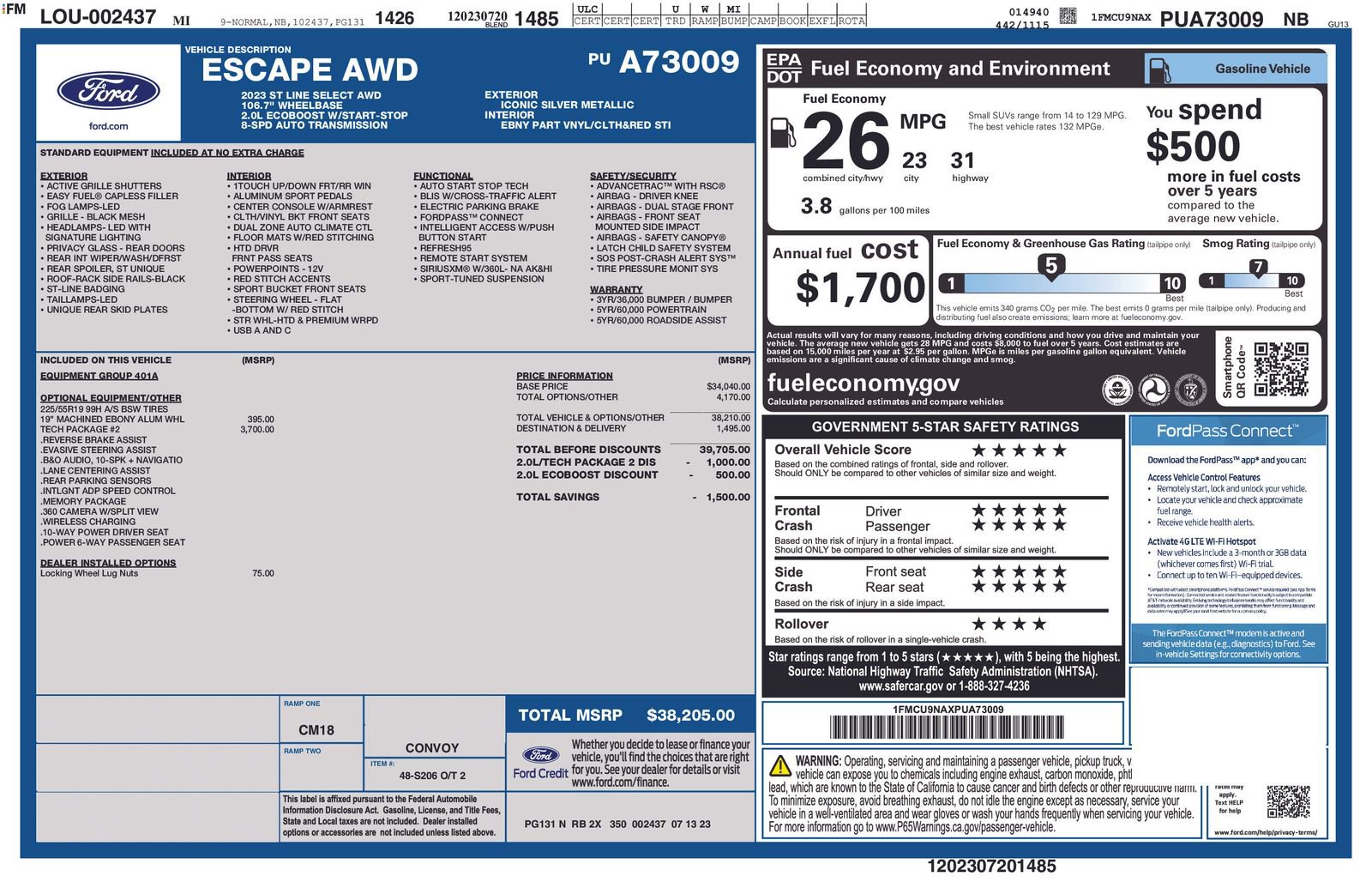 Used 2023 Ford Escape ST-Line Select w/ Tech Pack #2 AWD/4WD image 4