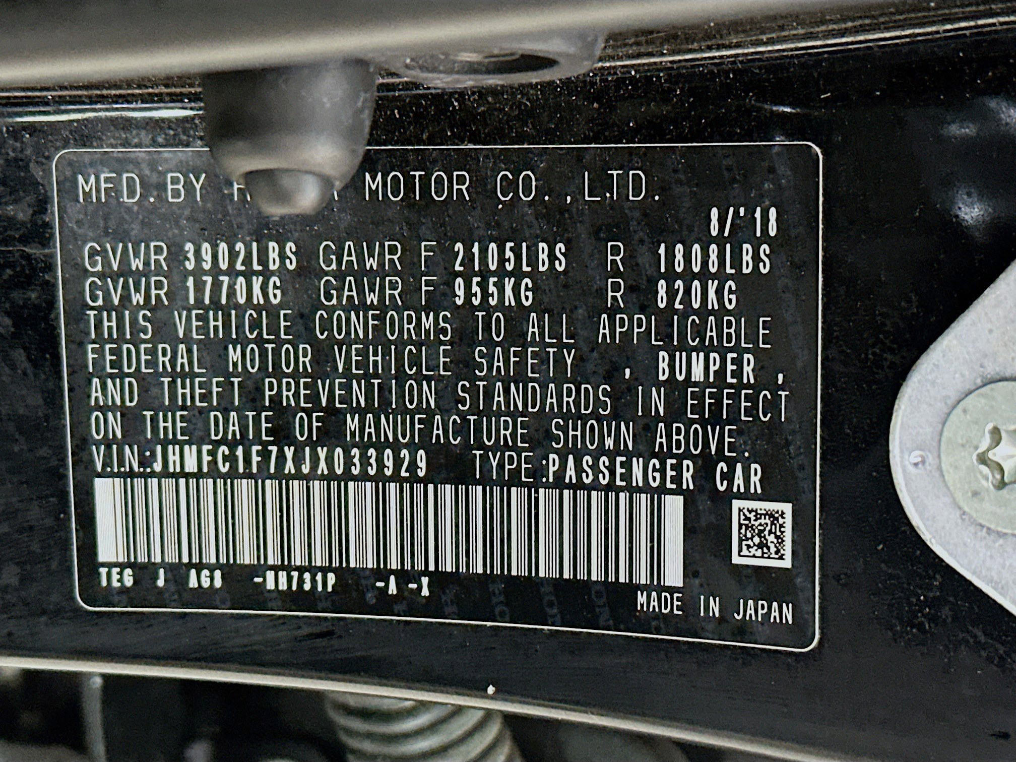 Certified 2018 Honda Civic EX-L image 30