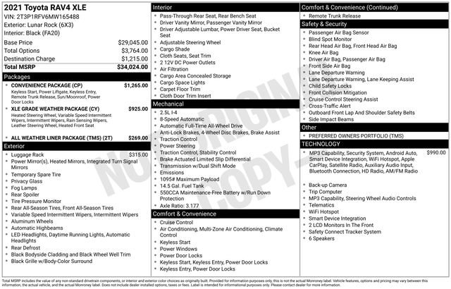 Used 2021 Toyota RAV4 XLE w/ Convenience Package AWD/4WD image 39