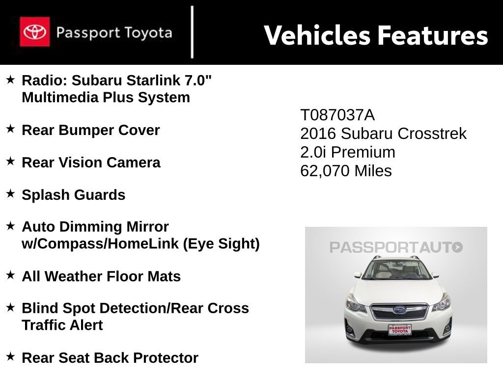 Used 2016 Subaru Crosstrek 2.0i Premium image 10