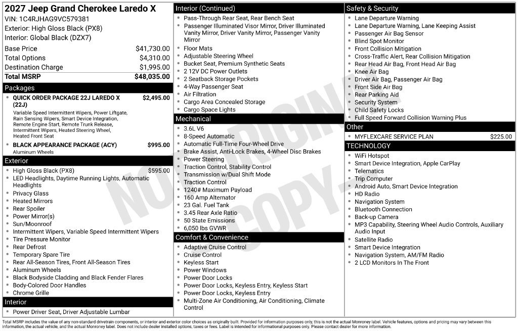 New 2027 Jeep Grand Cherokee Laredo X AWD/4WD image 2