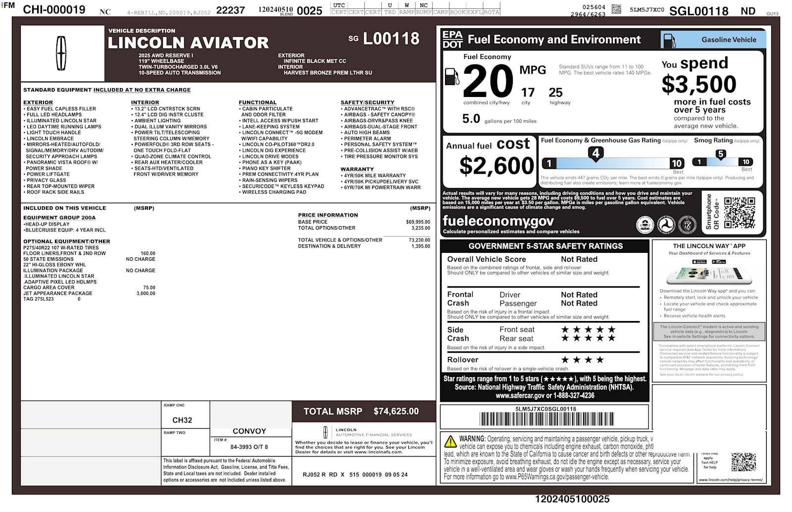 Used 2025 Lincoln Aviator Reserve w/ Jet Appearance Package AWD/4WD image 8