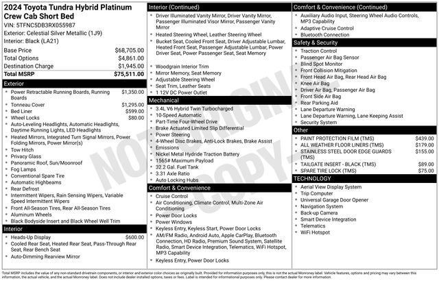 Used 2024 Toyota Tundra Platinum AWD/4WD image 1