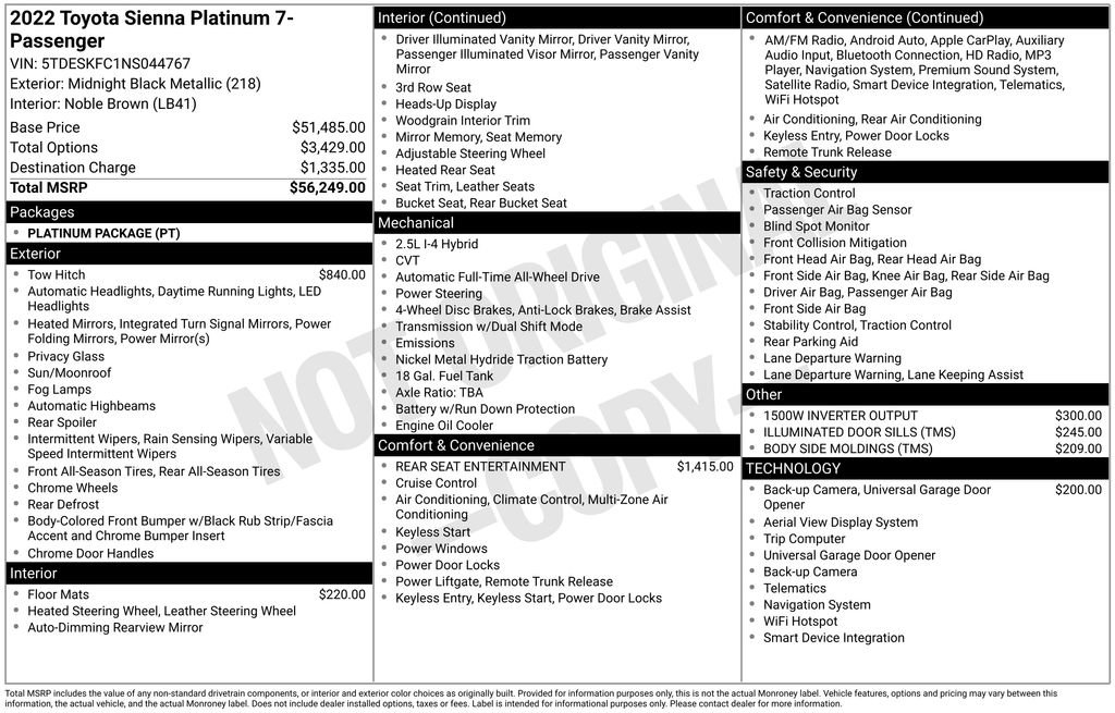 Used 2022 Toyota Sienna Platinum image 35