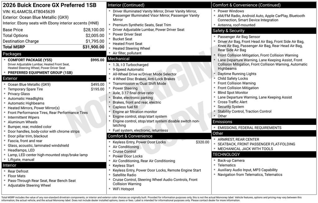 New 2026 Buick Encore GX Preferred w/ Comfort Package image 34