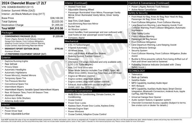Certified 2024 Chevrolet Blazer LT w/ Convenience Package AWD/4WD image 38