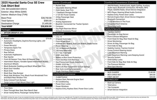 Used 2025 Hyundai Santa Cruz SE image 15