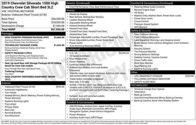 Used 2019 Chevrolet Silverado 1500 High Country w/ High Country Premium Package image 2