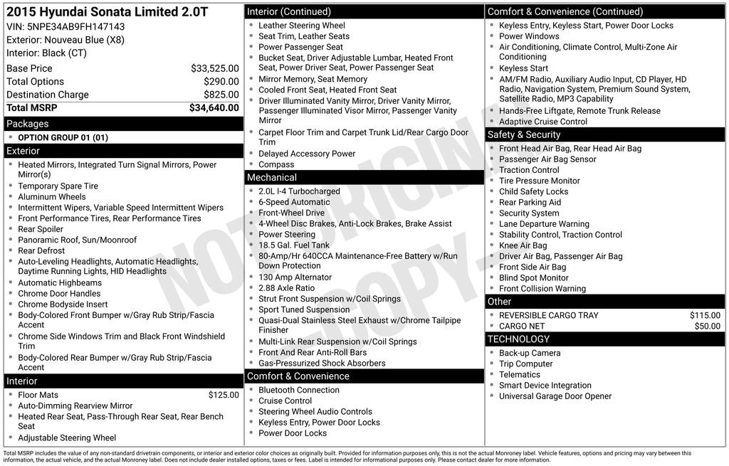 Used 2015 Hyundai Sonata Limited 2.0T image 2
