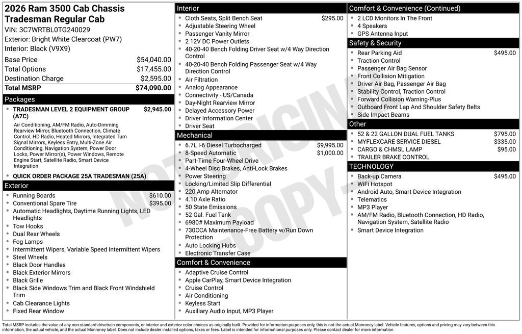 New 2026 RAM 3500 Tradesman AWD/4WD image 7