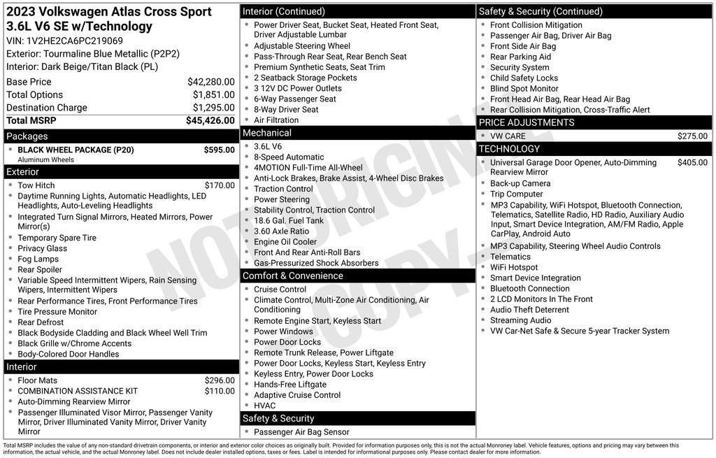 Certified 2023 Volkswagen Atlas Cross Sport SE w/ Black Wheel Package AWD/4WD image 33
