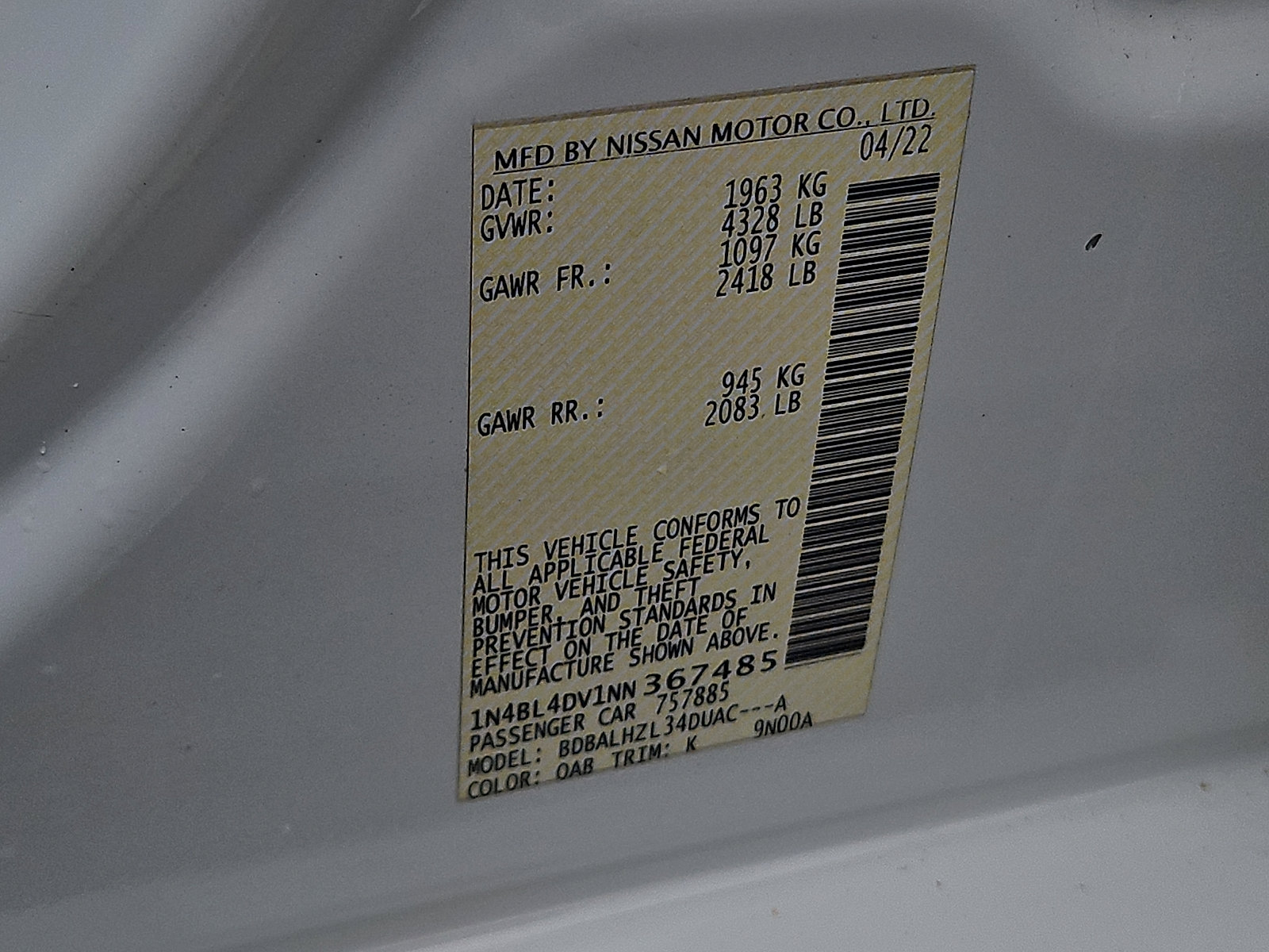 Certified 2022 Nissan Altima 2.5 SV w/ SV Premium Package image 27