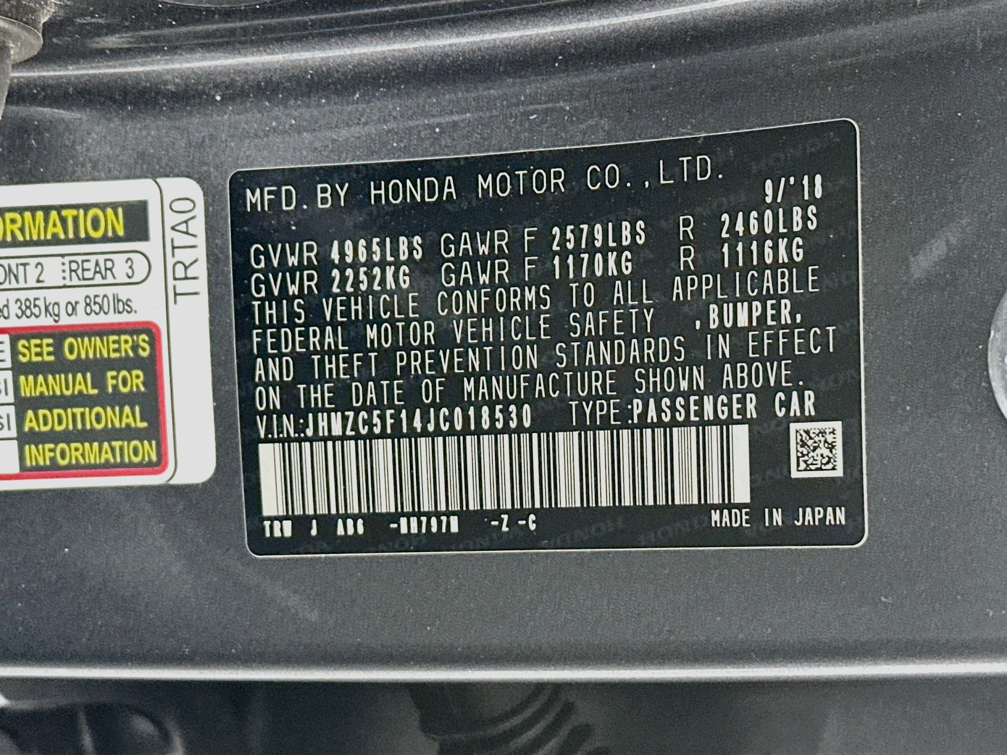 Used 2018 Honda Clarity Plug-In Hybrid image 12
