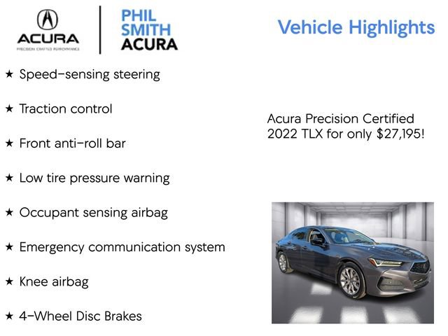Certified 2022 Acura TLX image 13