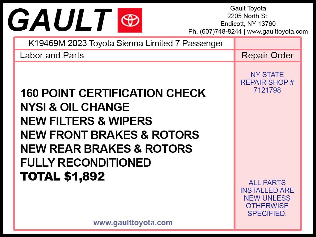 Certified 2023 Toyota Sienna Limited AWD/4WD image 2