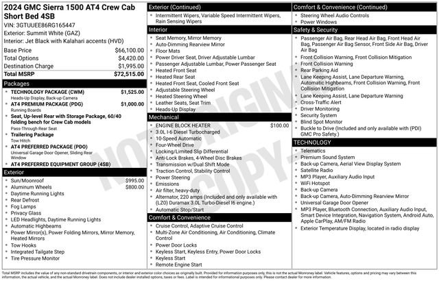 Used 2024 GMC Sierra 1500 AT4 w/ Technology Package AWD/4WD image 20