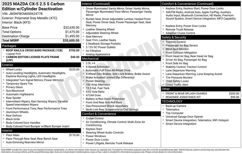 Used 2025 MAZDA CX-5 Carbon Edition AWD/4WD image 9