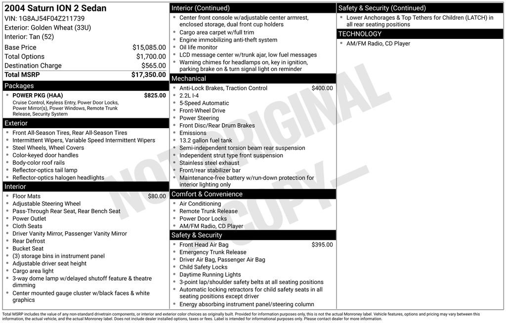 Used 2004 Saturn ION Level 2 w/ Power Pkg image 30