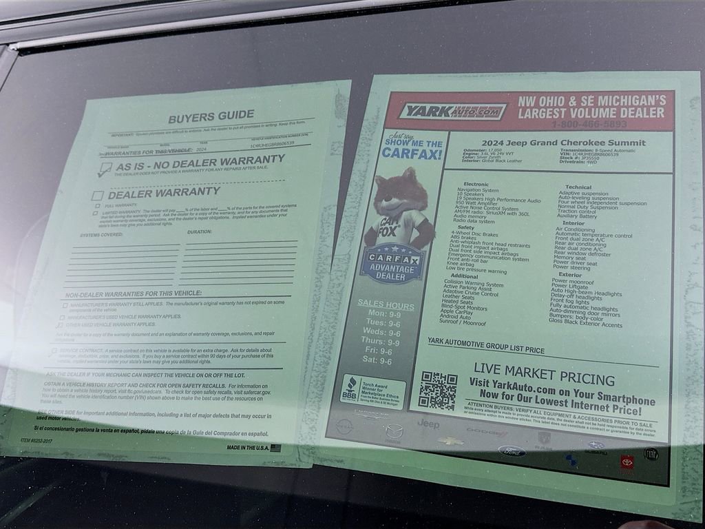 Certified 2024 Jeep Grand Cherokee Summit w/ High Altitude Package image 16