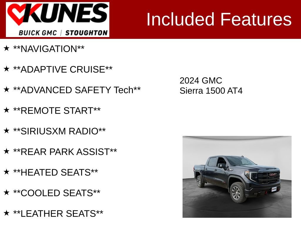 Used 2024 GMC Sierra 1500 AT4 w/ Technology Package AWD/4WD image 2