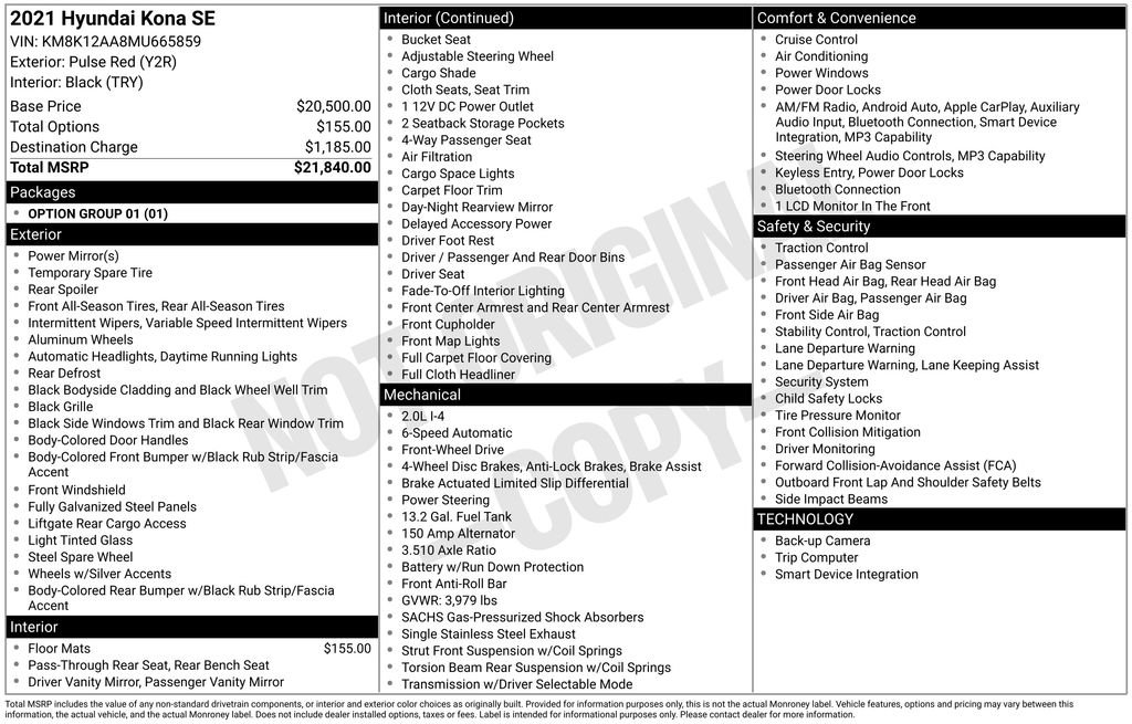 Used 2021 Hyundai Kona SE image 27