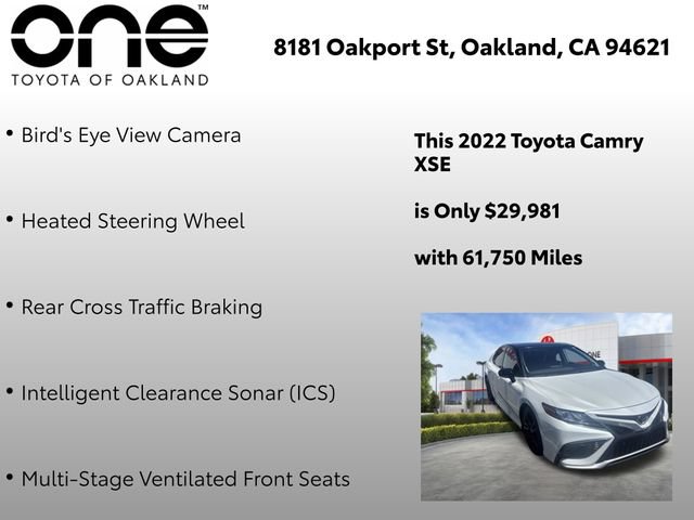 Certified 2022 Toyota Camry XSE w/ Navigation Package FWD image 6