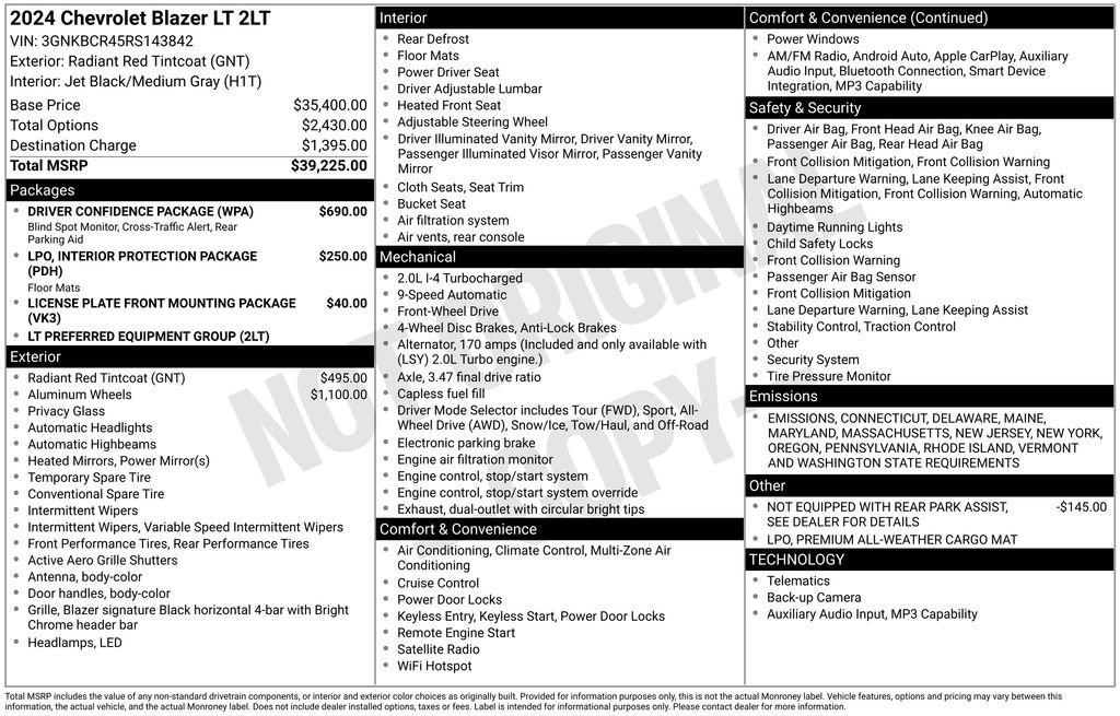 Used 2024 Chevrolet Blazer LT w/ Driver Confidence Package image 31